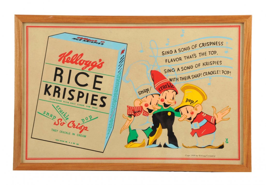 Kellogg's Rice Krispies Cardboard Sign. (1 of 1)