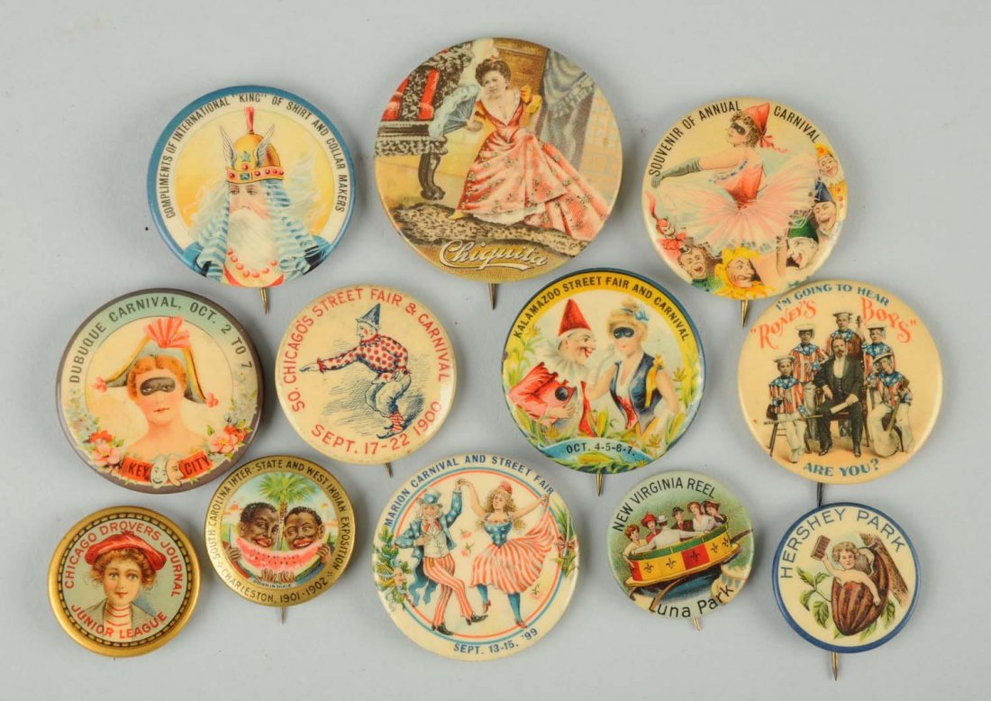 Lot of 12: Parks & Carnivals Pinbacks. (1 of 1)