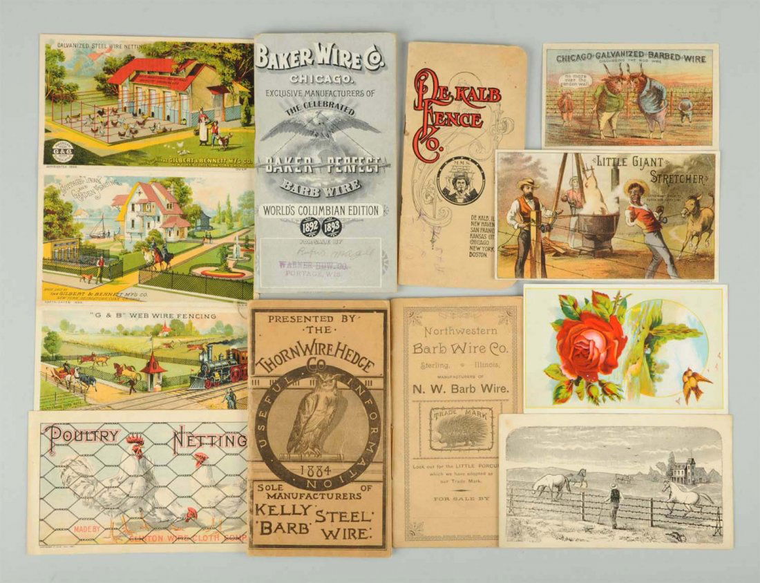 Lot of 10: Barb Wire Trade Cards & Catalogs. (1 of 1)