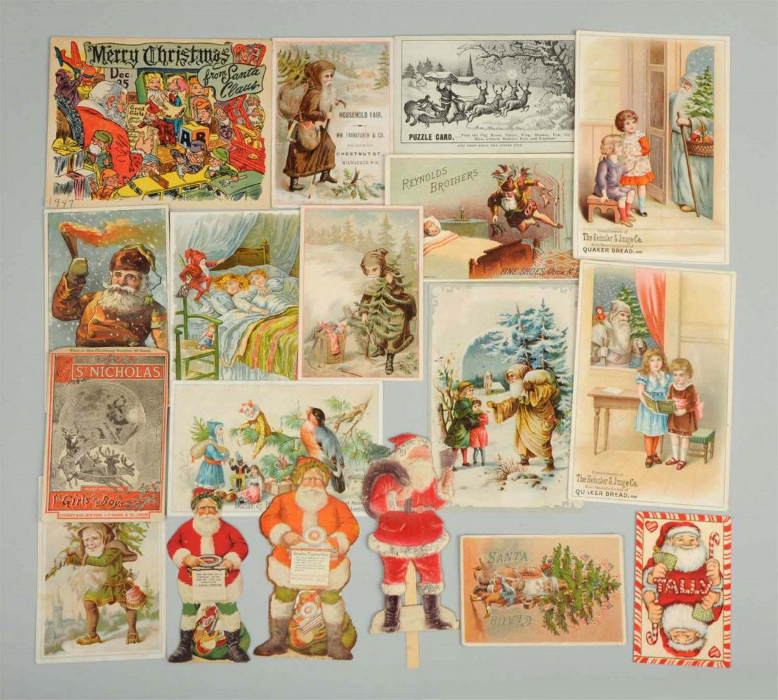 Lot of 15: Santa Claus & Christmas Trade Cards. (1 of 1)
