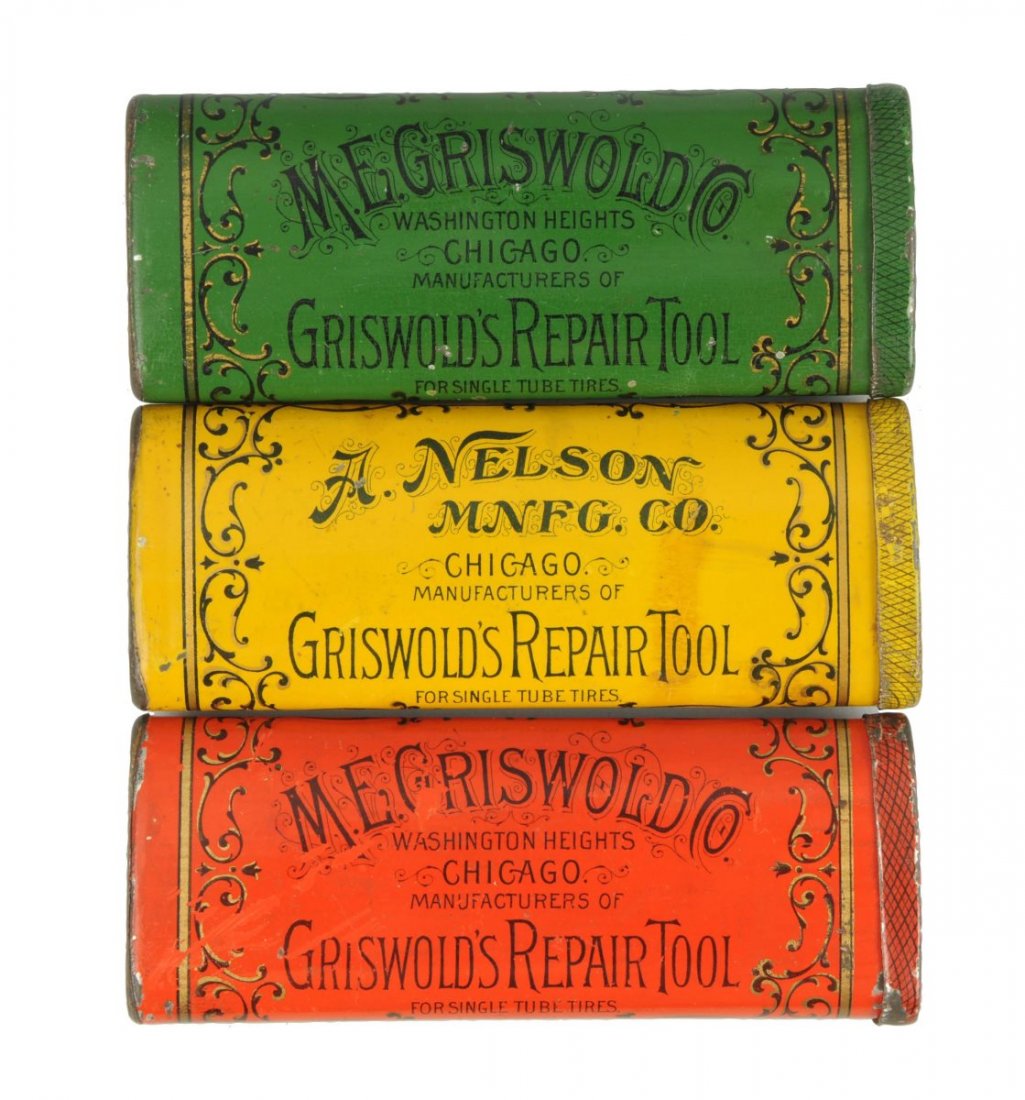 Lot Of 3: Griswold Bicycle Repair Tool Kits. (1 of 1)