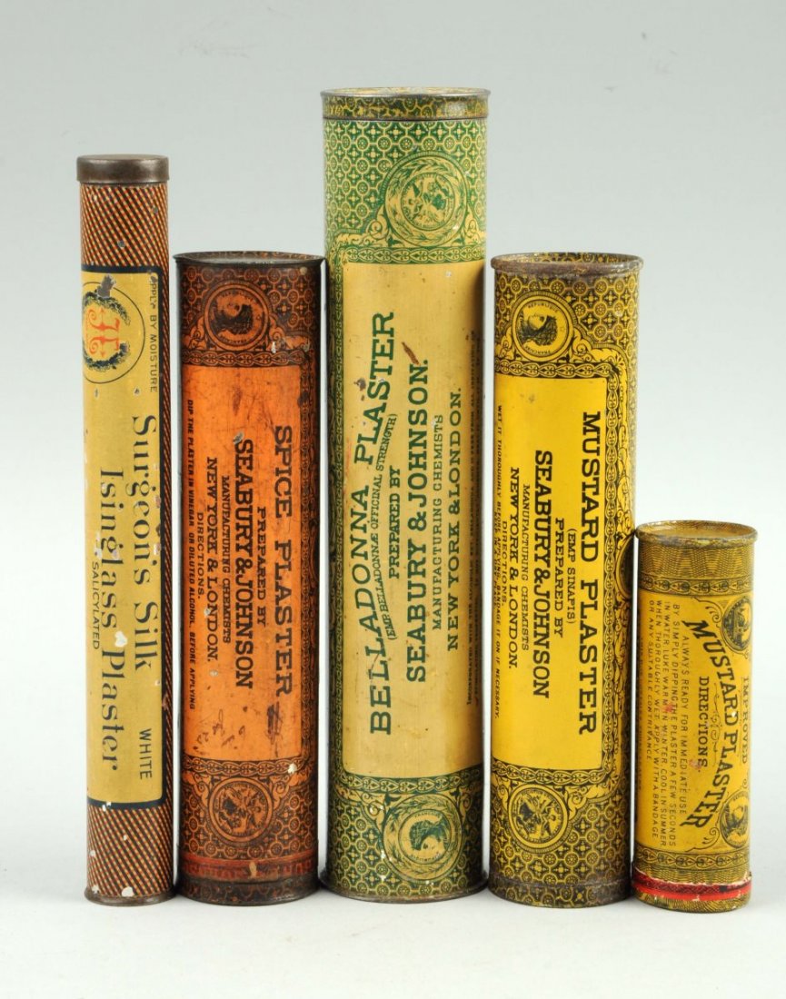 Lot Of 5: Somers Bros & Johnson Tin Plaster Tubes. (1 of 1)