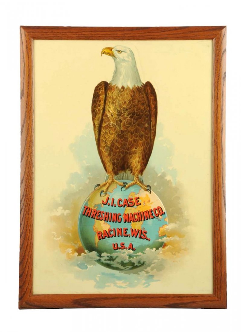 J.I. Case Threshing Machine Tin Litho Sign.