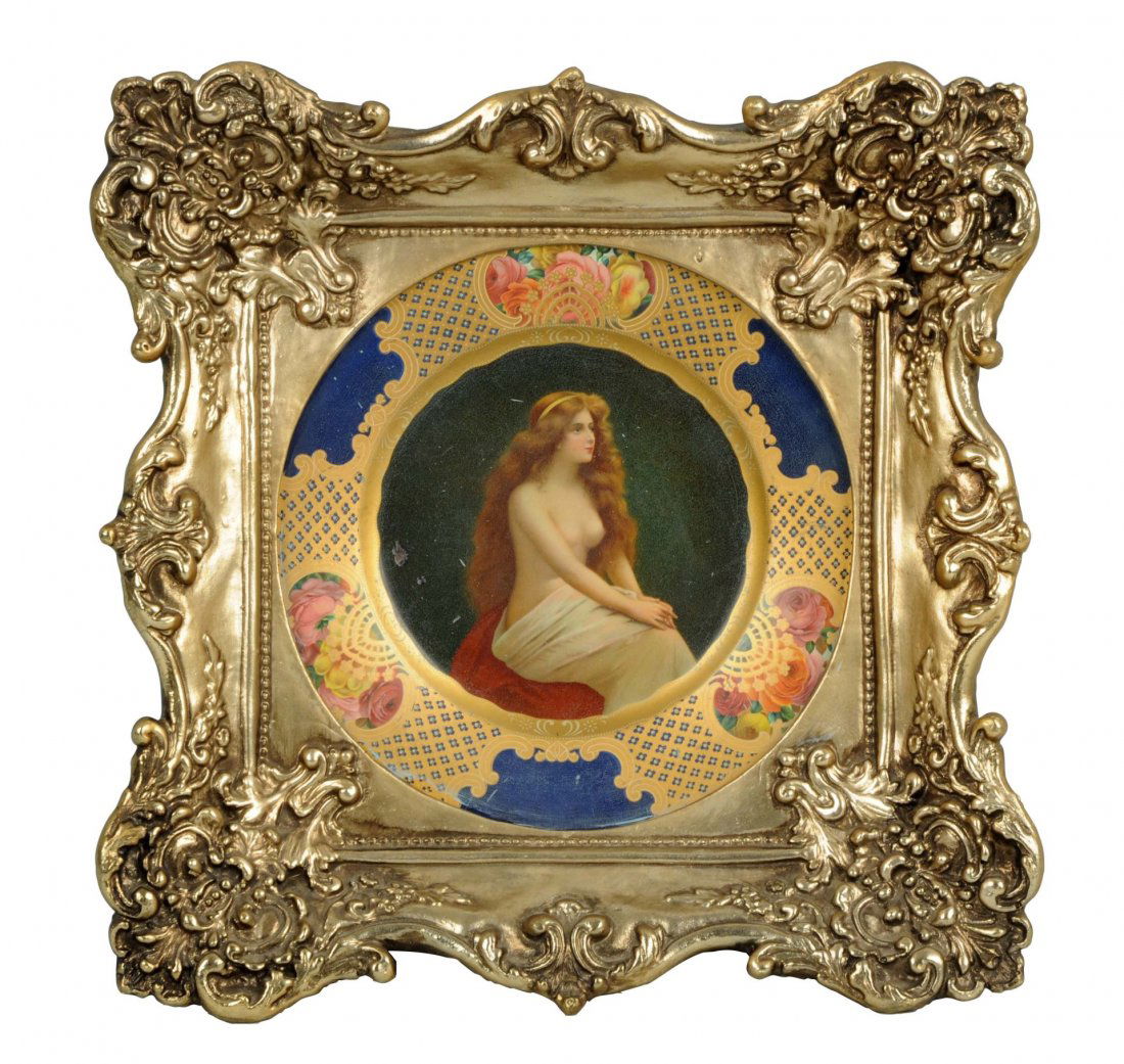 Early Framed Vienna Art Plate. (1 of 1)