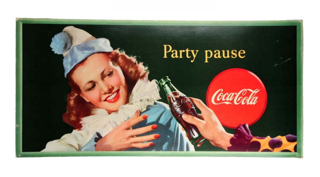 1947 Coca-Cola Party Pause Large Cardboard. (1 of 1)