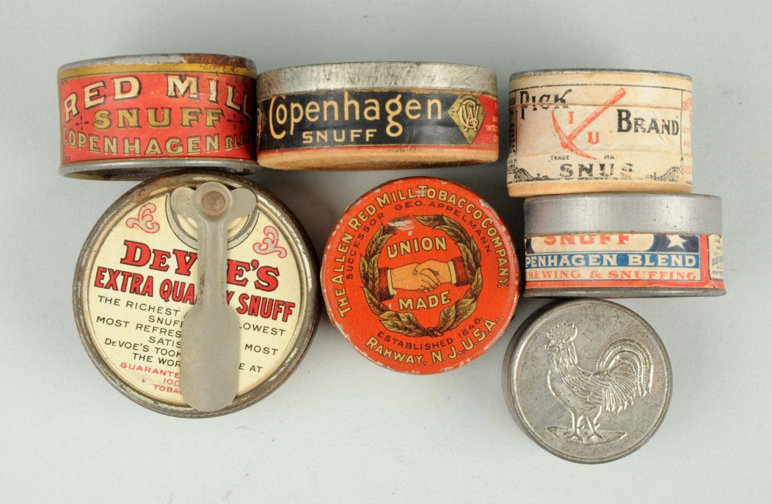 Lot Of 7: Round Snuff Tins. (1 of 1)