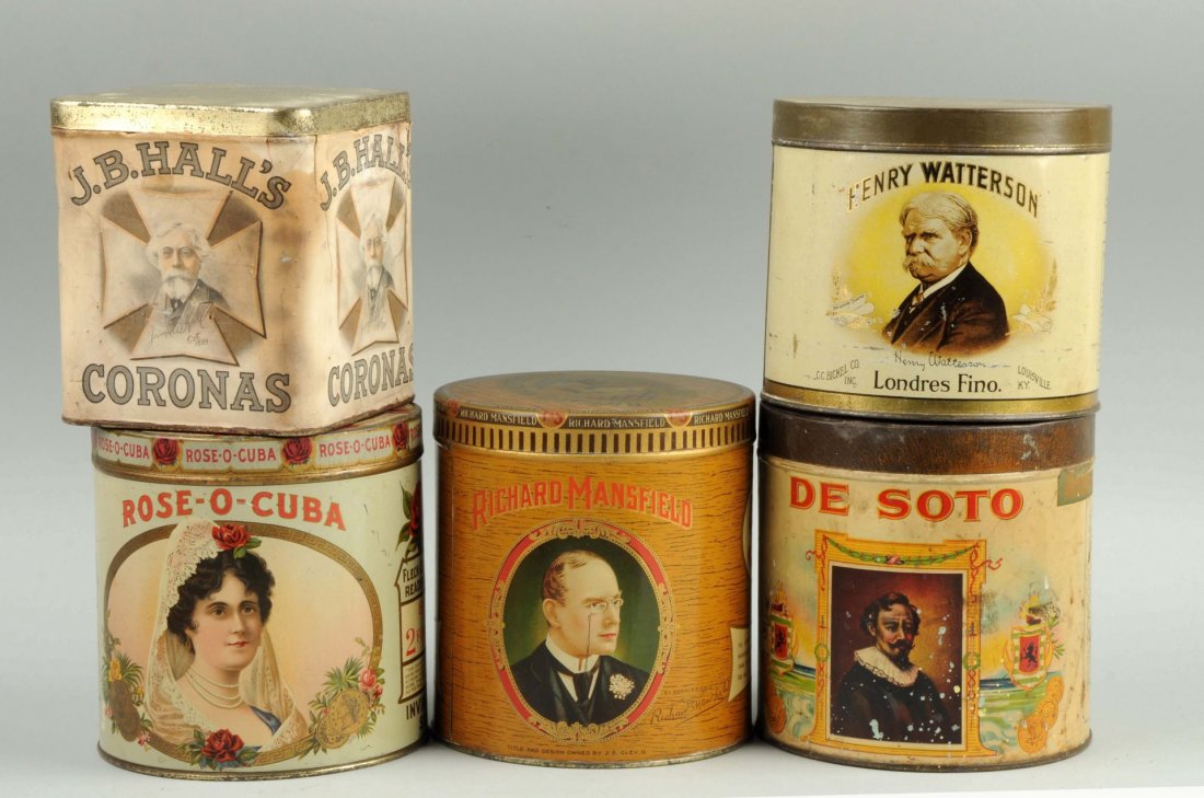 Lot Of 5: Cigar Tobacco Tins. (1 of 1)
