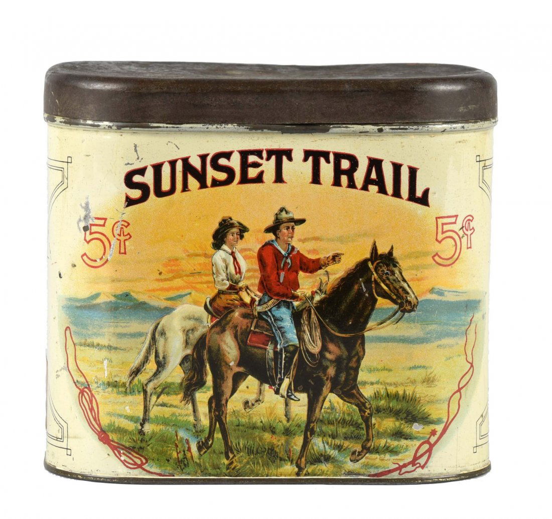 Sunset Trail Advertising Cigar Tin. (1 of 2)