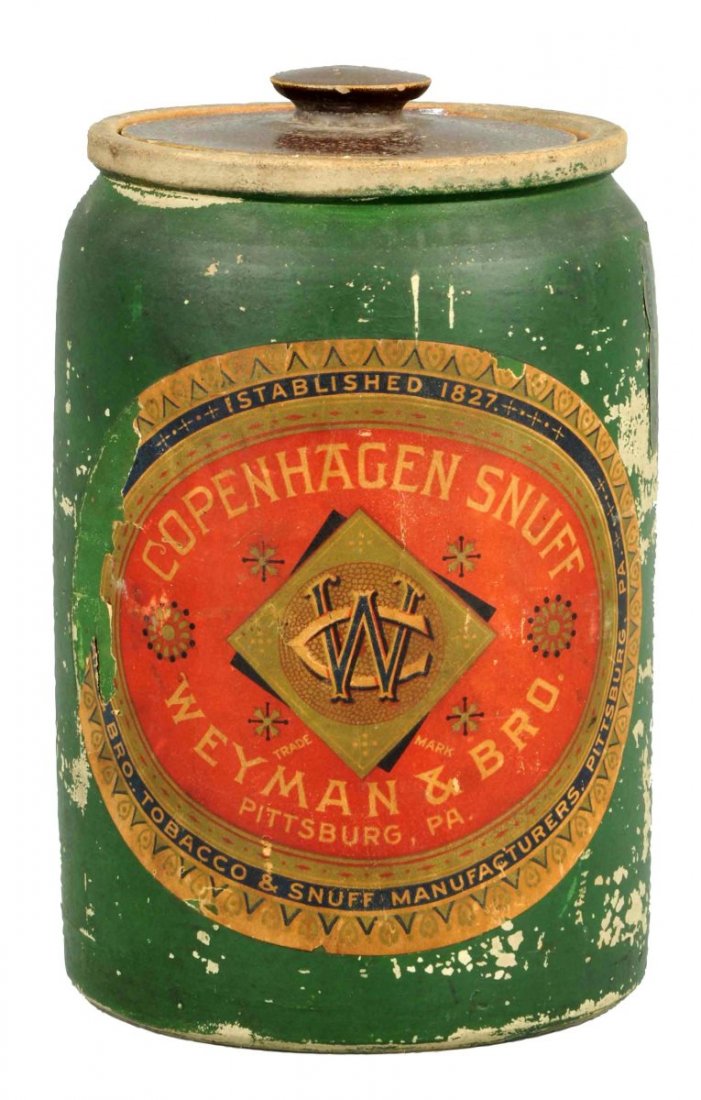 Weyman & Bros Large Snuff Crock With Lid. (1 of 2)