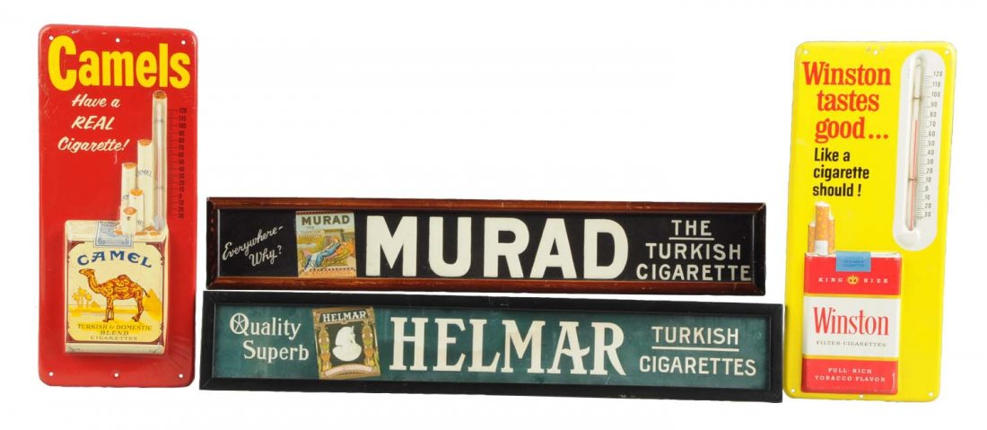 Lot Of 4: Cigarette Signs and Thermometers. (1 of 1)