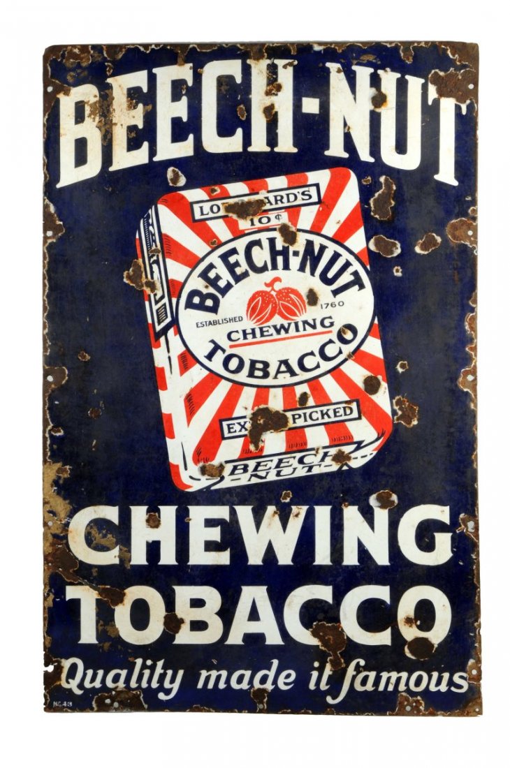 Beech Nut Tobacco Porcelain Advertising Sign. (1 of 1)