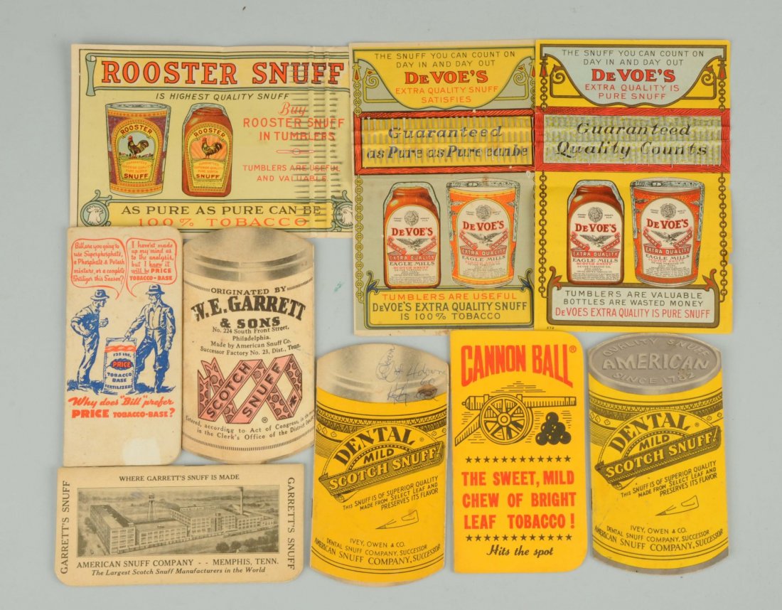 Lot Of 9: Snuff Paper Marketing Material. (1 of 1)