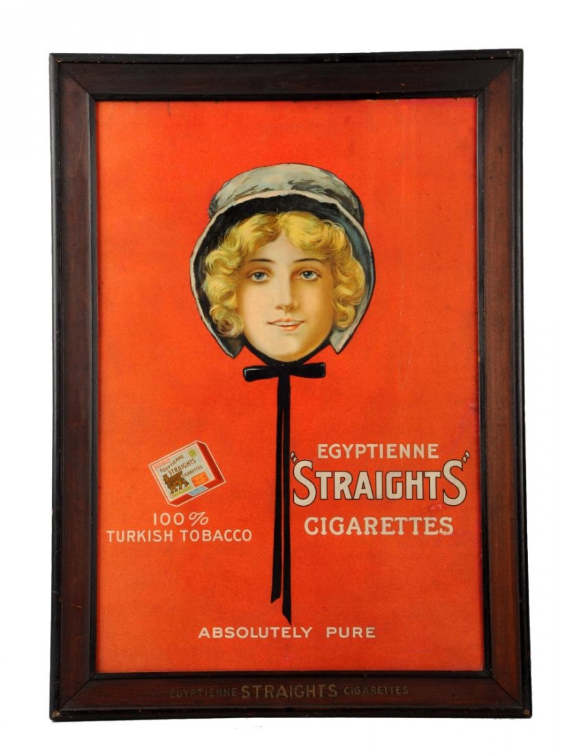 Egyptienne Straights Cigarettes Advertising Sign. (1 of 1)