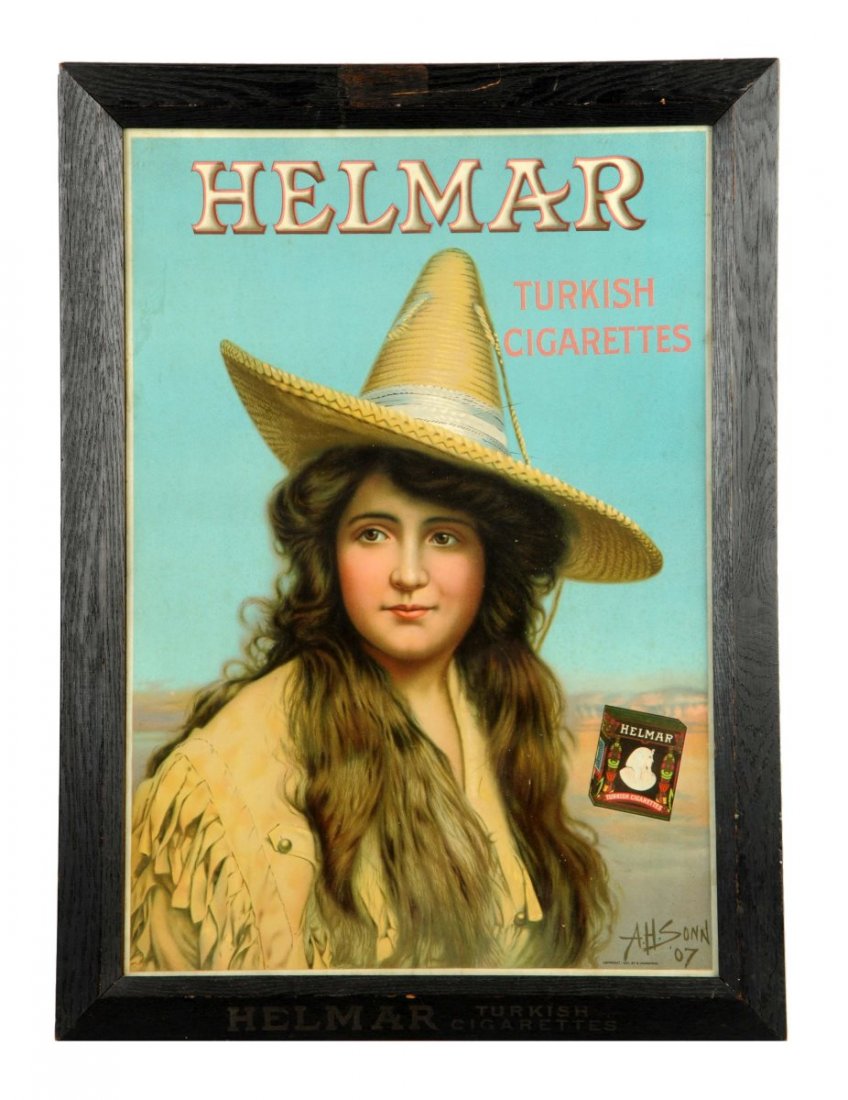 Helmar Turkish Cigarettes Advertising Sign. (1 of 1)