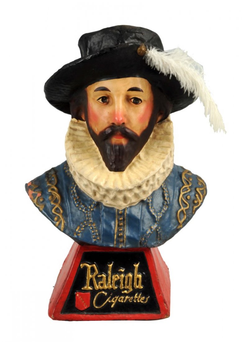 Raleigh Cigarettes Paper Mache Countertop Display. (1 of 2)