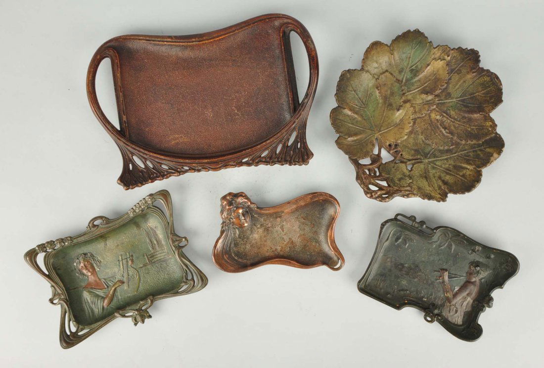 Lot of 5: Cast Iron Trays Desk Accessories. (1 of 1)