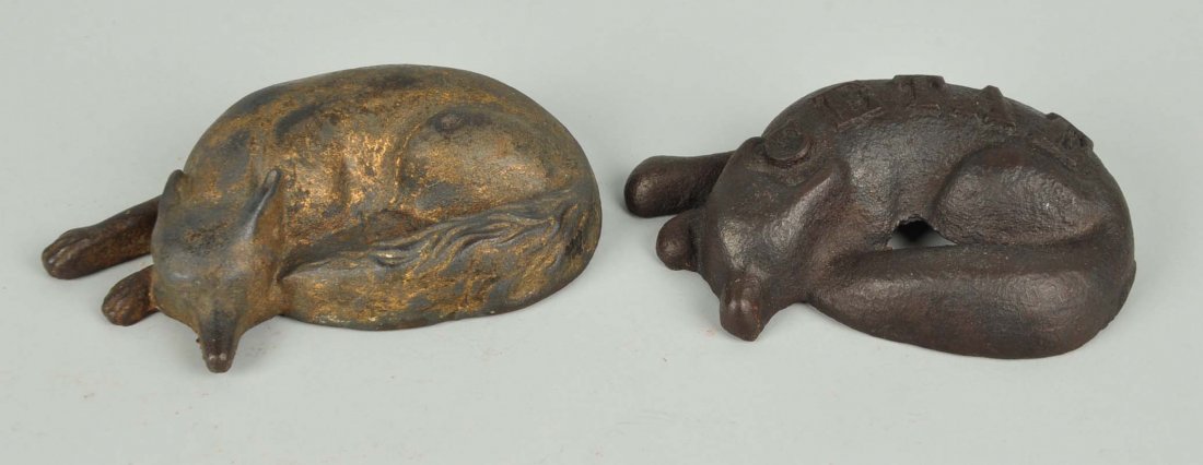 Lot of 2: Cast Iron Fox Doorstops. (1 of 3)
