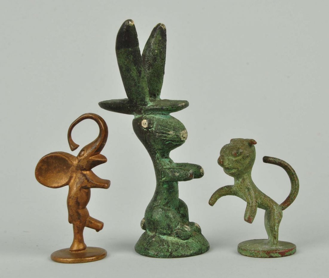 Lot of 3: Cast Bronze Assorted Deco Paperweights. (1 of 1)