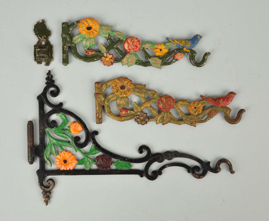 Lot of 3: Cast Iron Assorted Plant Holders. (1 of 1)