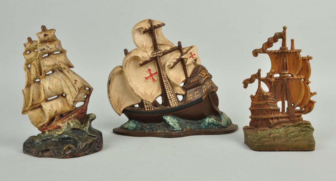 Lot of 3: Cast Iron Ship Doorstops. (1 of 1)