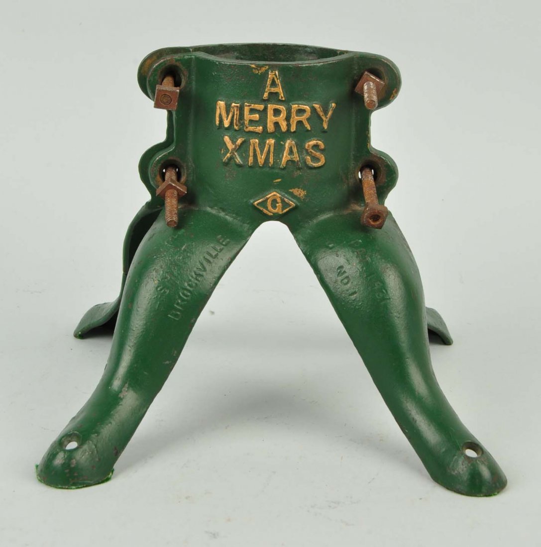 Cast Iron “A Merry Xmas” Christmas Tree Stand. (1 of 2)