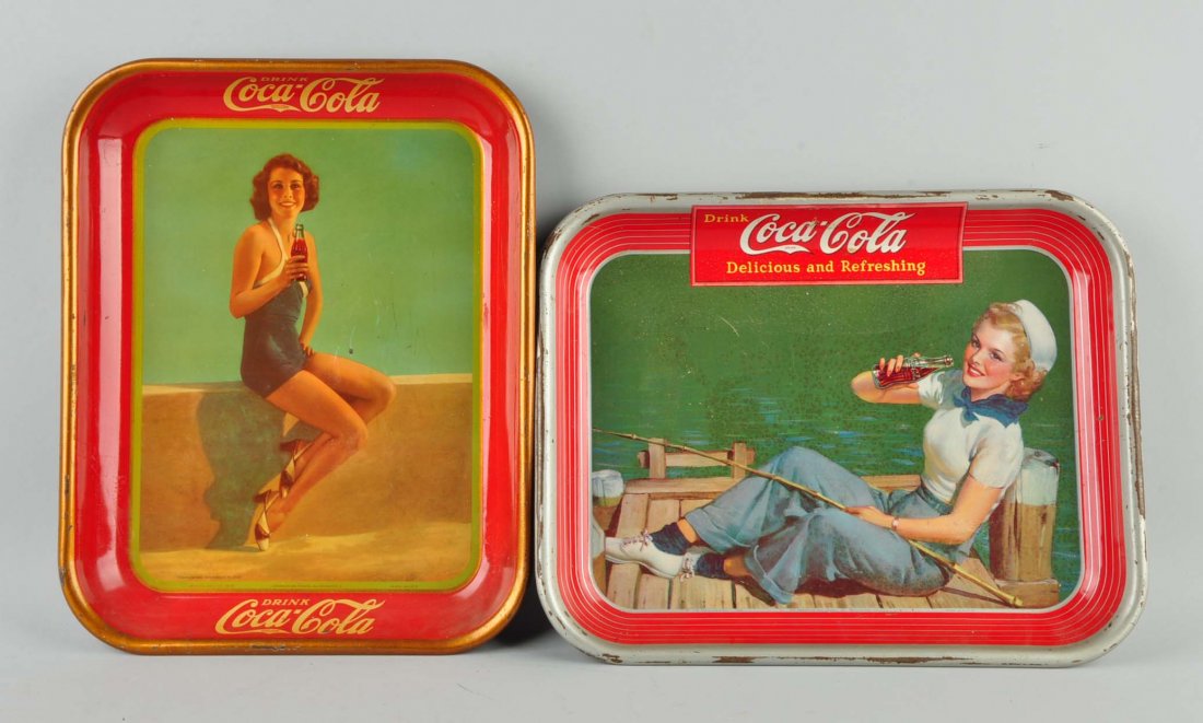Lot of 2: Coca-Cola Tin Trays. (1 of 2)