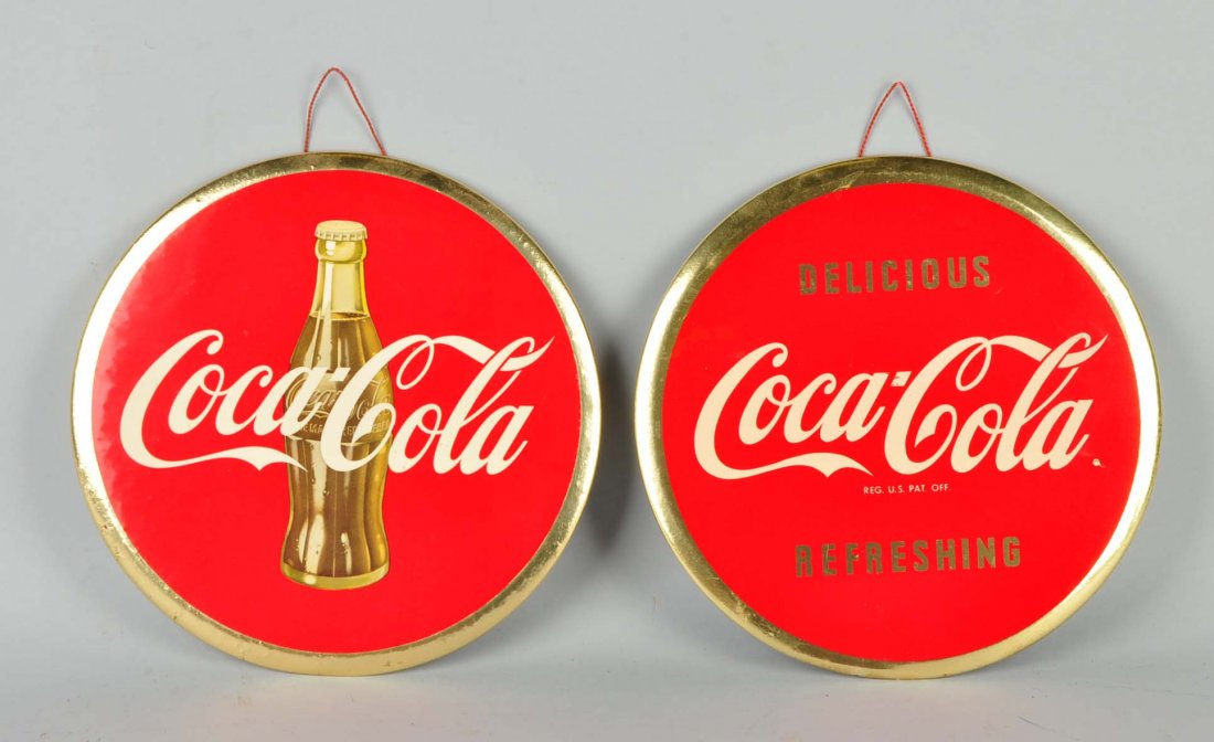 Lot of 2: Red Round Coca-Cola Signs. (1 of 2)