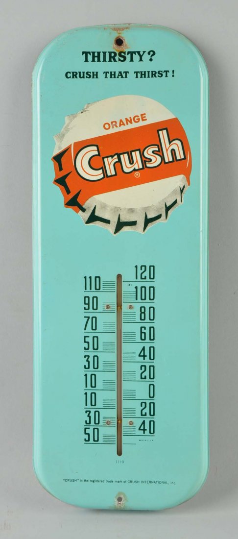 Orange Crush Tin Thermometer. (1 of 3)