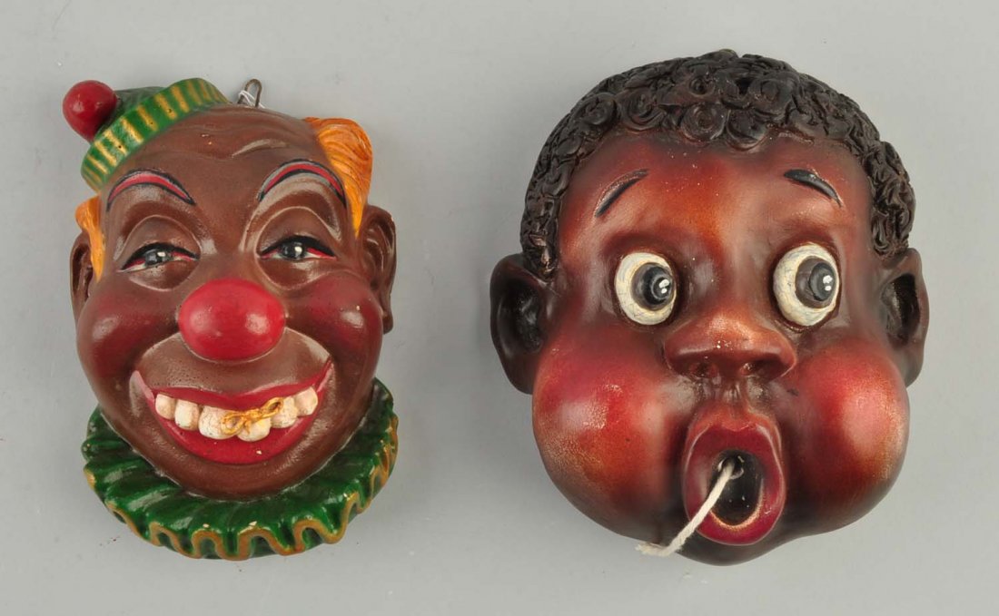 Lot of 2: Black Americana Chalkware String Holders (1 of 1)