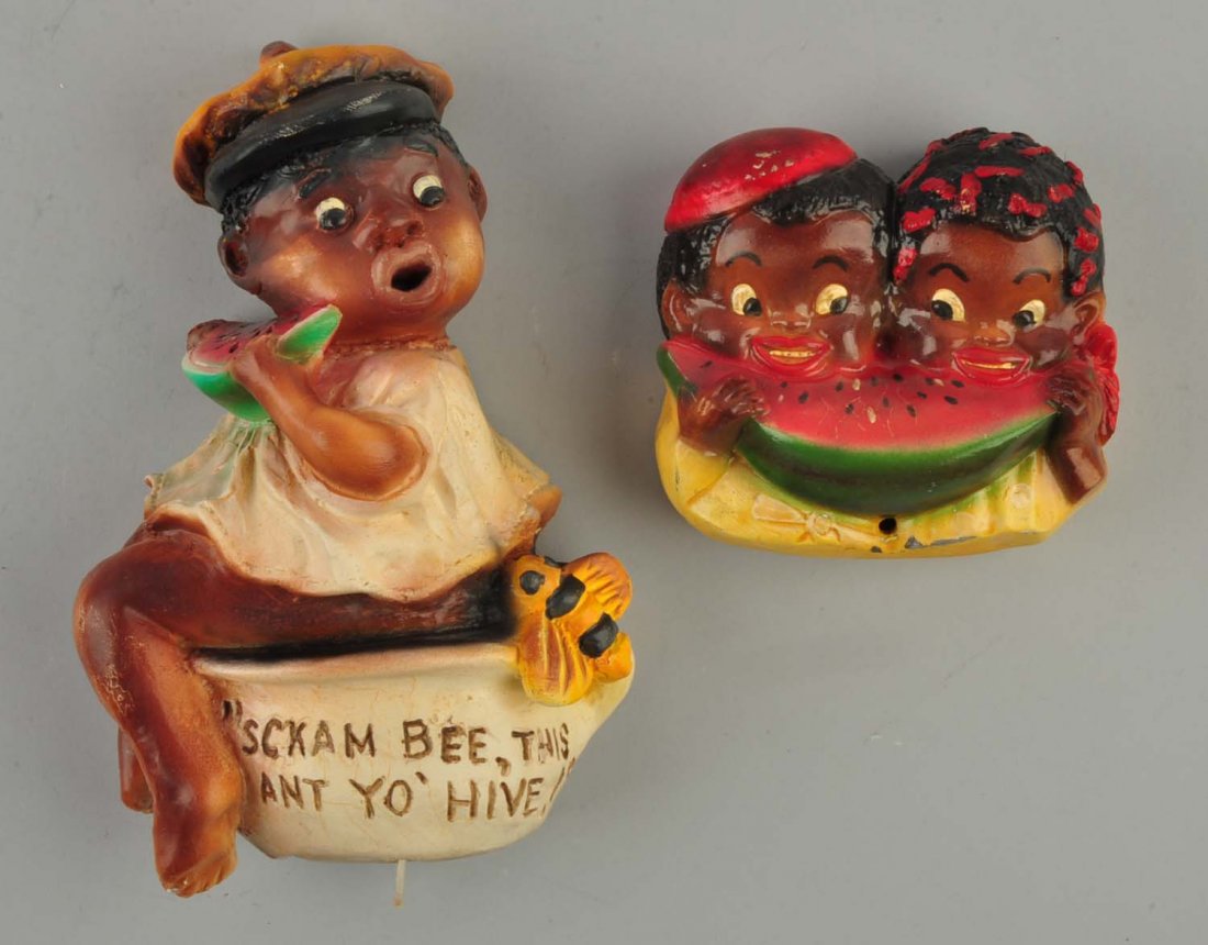 Lot of 2: Black Americana Chalkware String Holders (1 of 1)