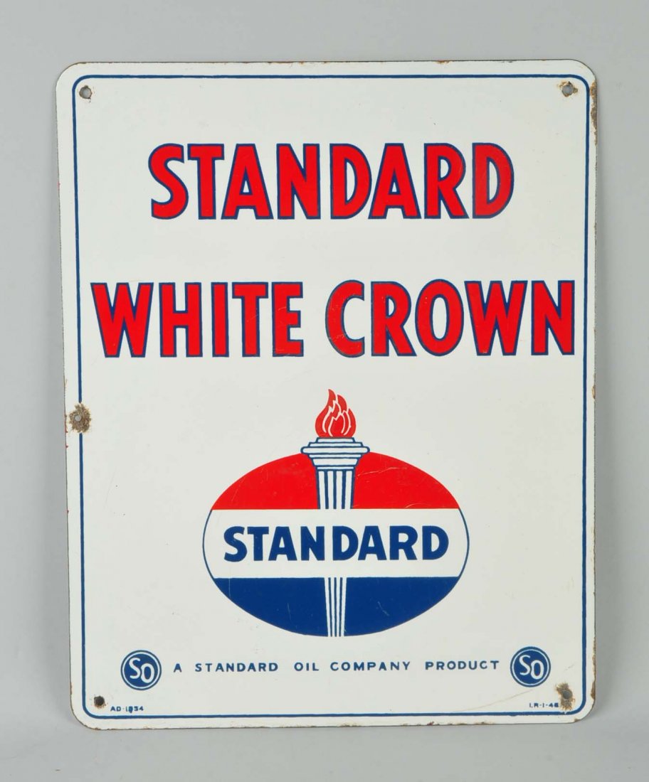Standard White Crown Oil Sign. (1 of 2)