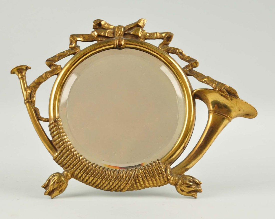 Cast Iron Civil War Infantry Horn & Ribbon Frame with (1 of 1)