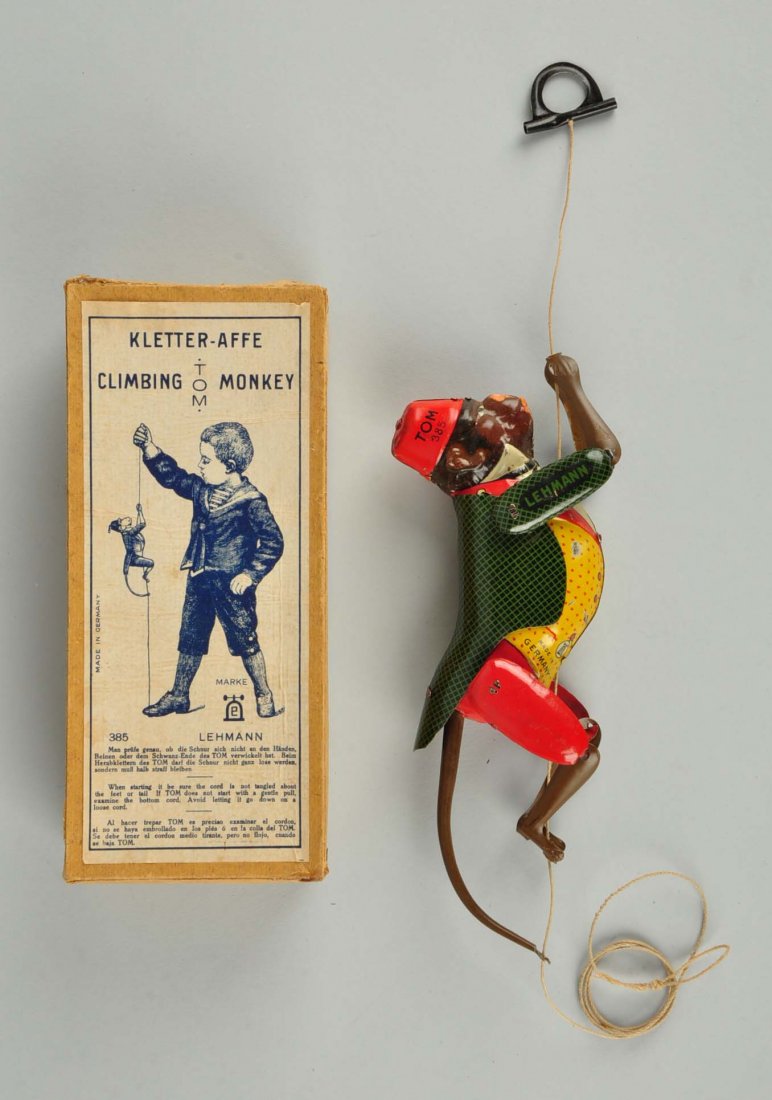 Lehman Climbing Monkey Tin Litho Toy. (1 of 1)