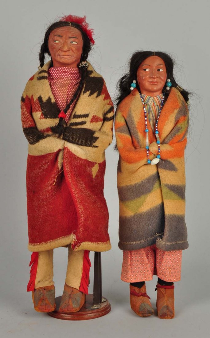 Lot Of 2: Vintage Skookum American Indian Dolls. (1 of 2)