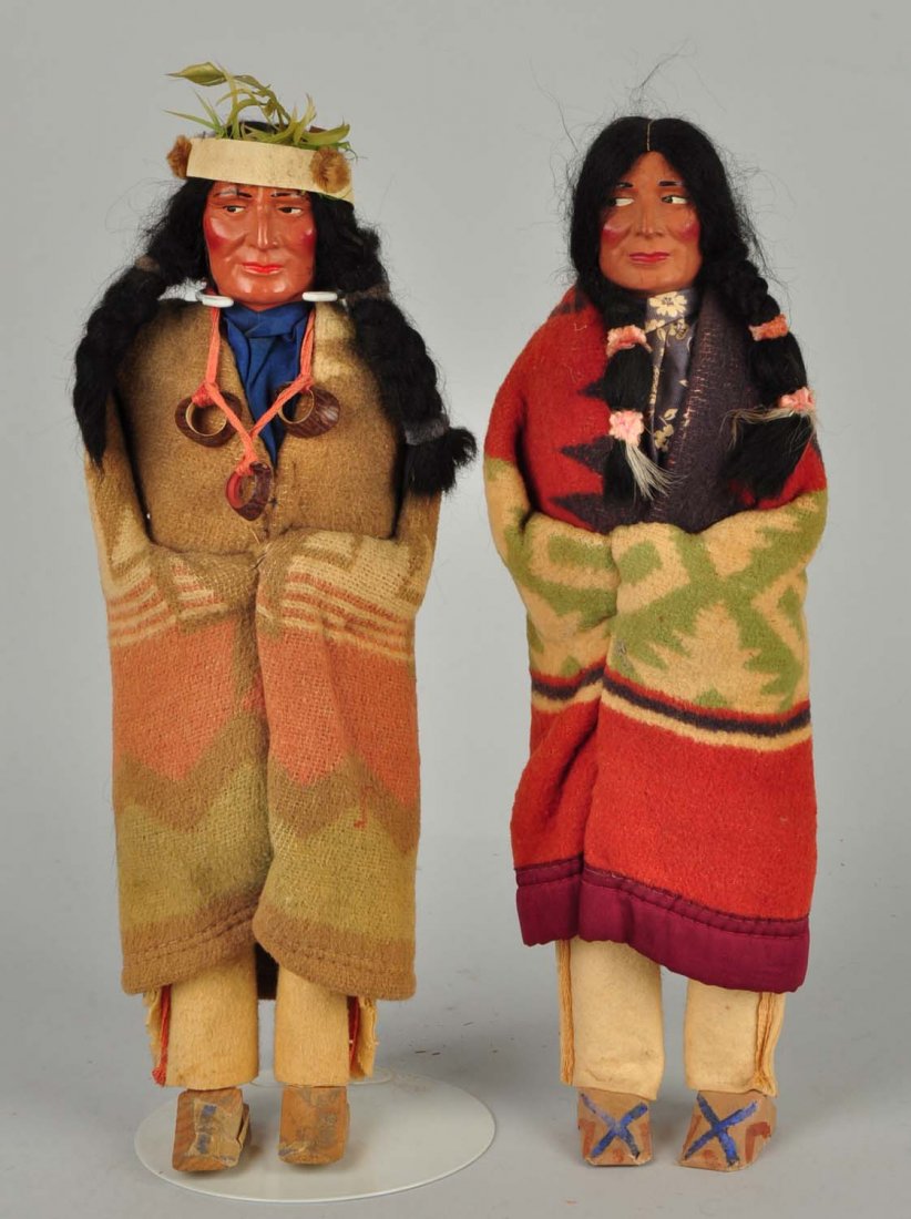 Lot Of 2: Vintage Skookum American Indian Dolls. (1 of 2)