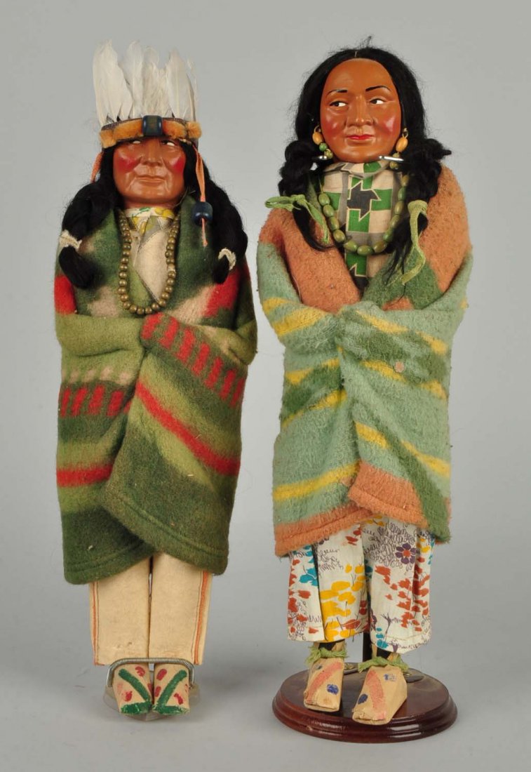 Lot Of 2: Vintage Skookum American Indian Dolls. (1 of 2)