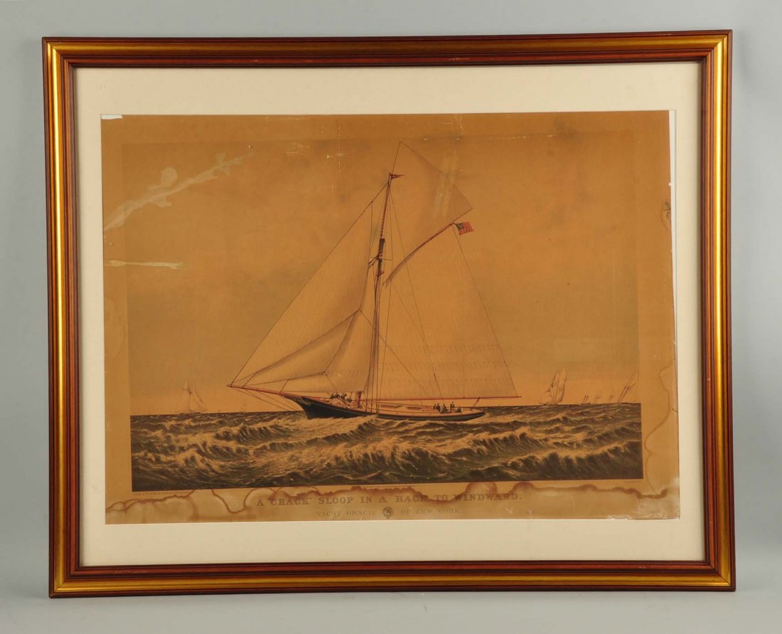 Lot of 2: Prints of Boats By Currier & Ives. (1 of 2)