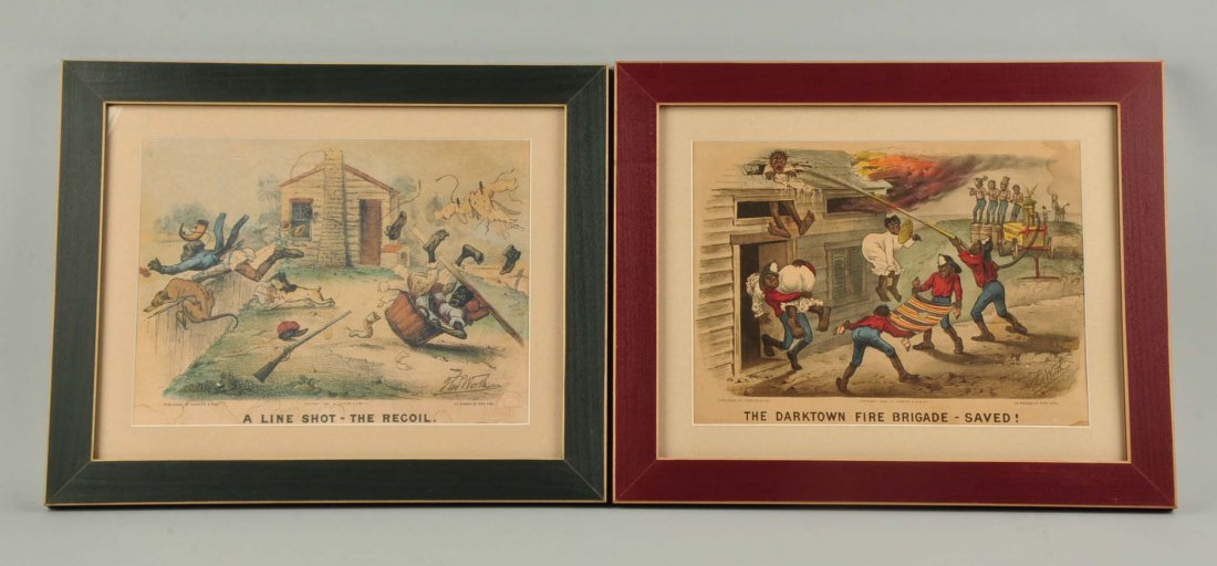 Lot of 2: Black Americana Currier & Ives Prints. (1 of 1)