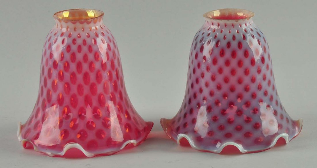 Lot Of 2: Victorian Art Glass Lamp Shades. (1 of 1)