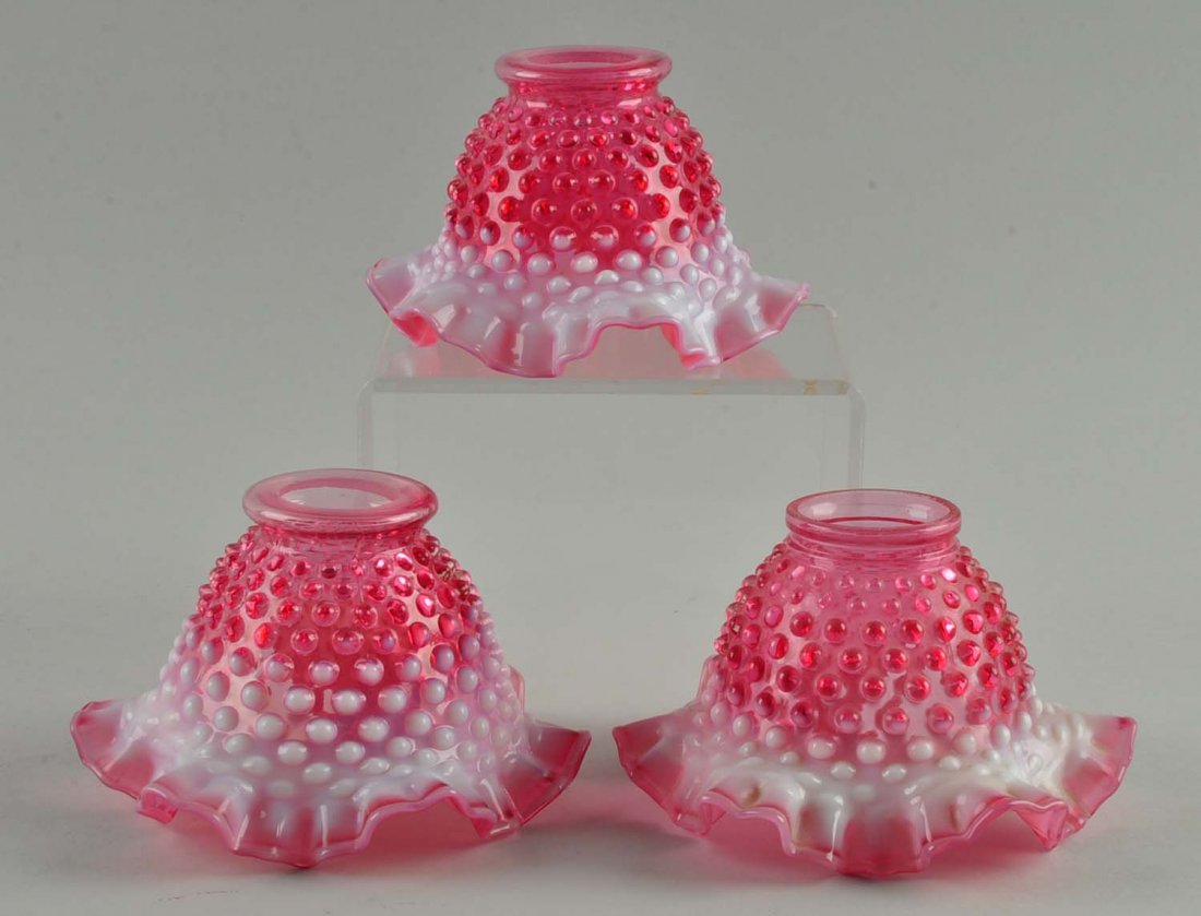 Lot of 3: Hobnail Art Glass Shades. (1 of 1)
