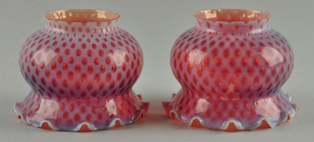 Lot of 2: Victorian Art Glass Lamp Shades. (1 of 1)