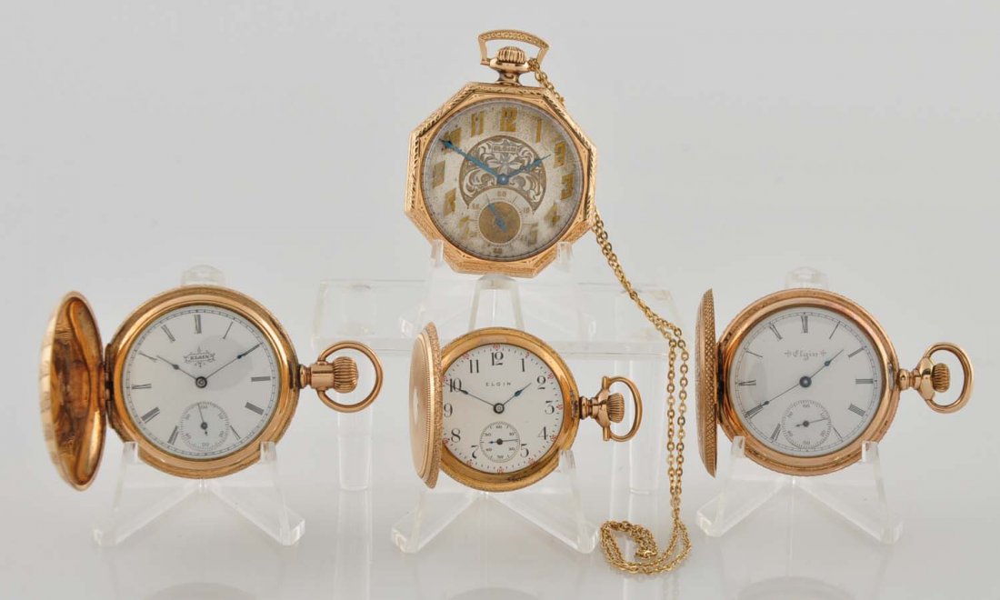 Lot Of 4: Lady's Elgin Pocket Watches. (1 of 1)