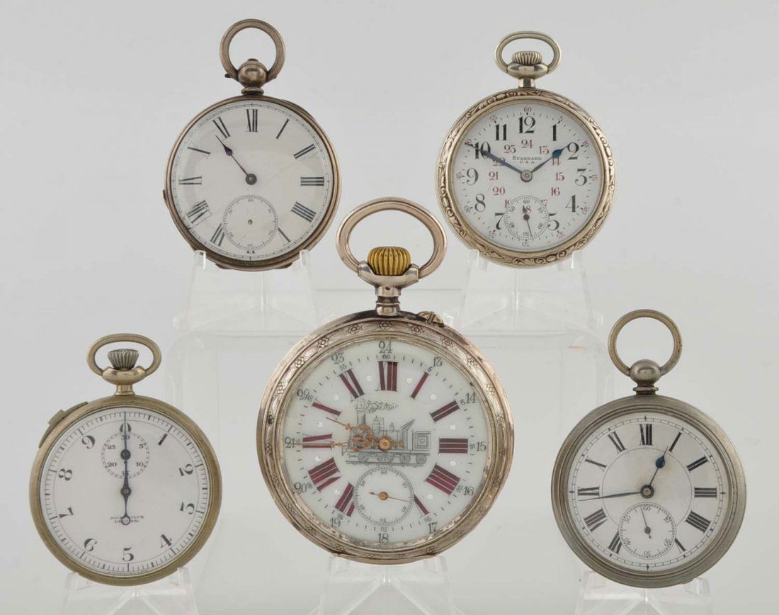 Lot Of 5: Assorted Pocket Watches. (1 of 1)