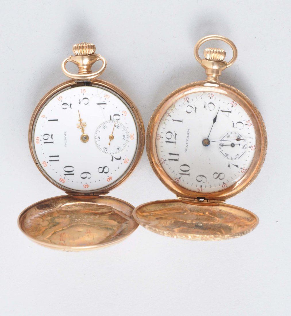 A group of two ladies 14kt gold pocket watches (1 of 2)