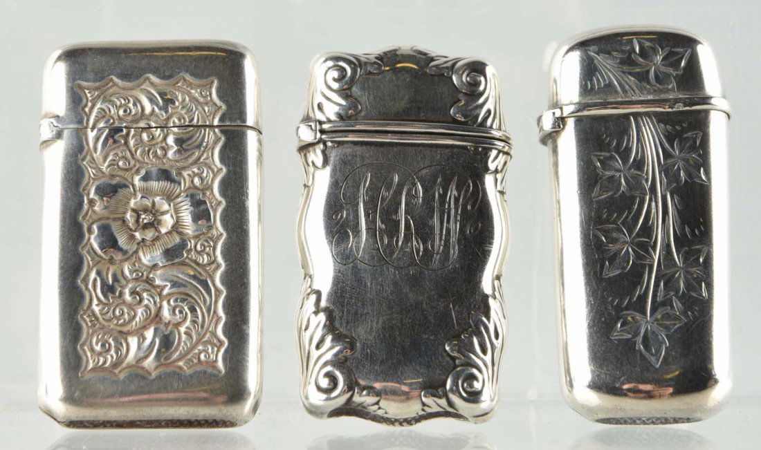 Lot of 3: Sterling Silver Match Safes. (1 of 1)