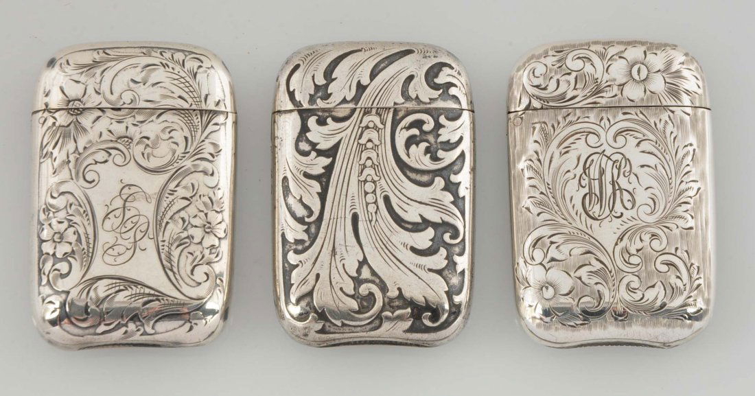 Lot Of 3: Vintage Sterling Match Safes. (1 of 2)