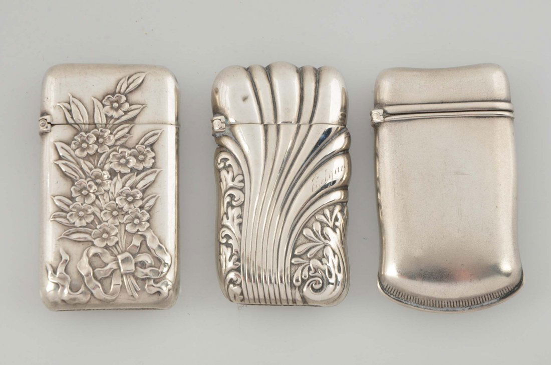 Lot Of 3: Vintage Sterling Match Safes. (1 of 2)