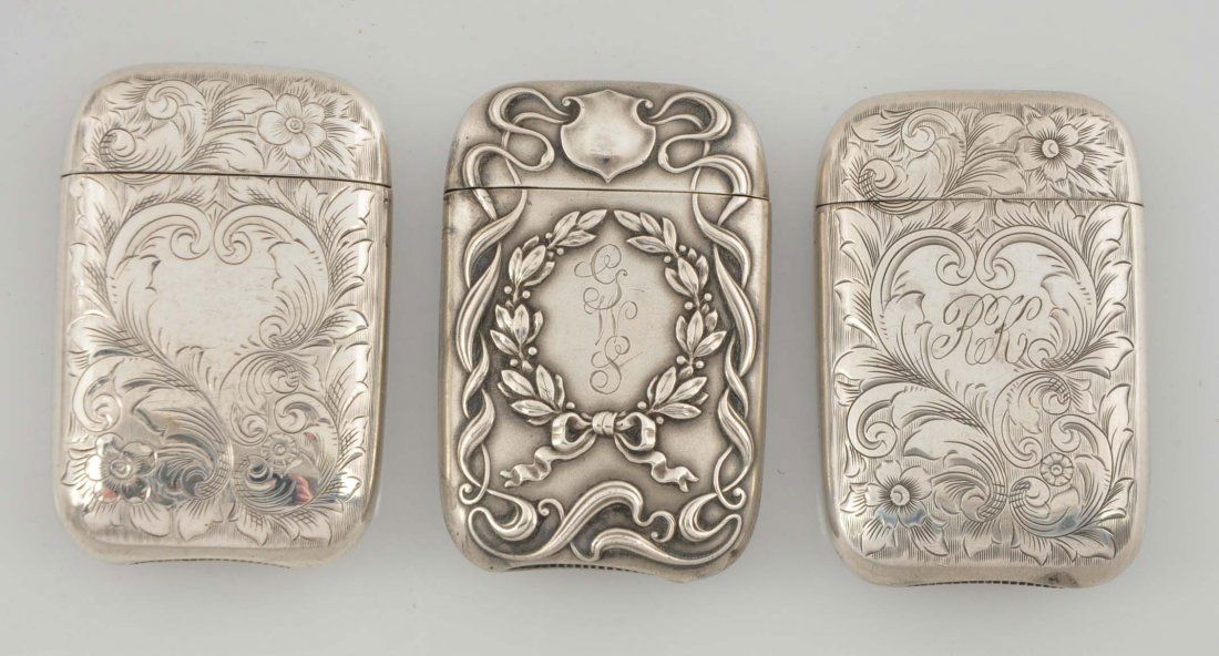 Lot Of 3: Vintage Sterling Match Safes. (1 of 2)