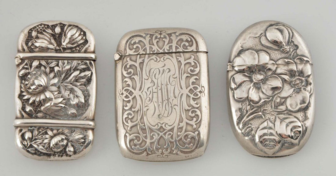 Lot Of 3: Vintage Sterling Match Safes. (1 of 2)