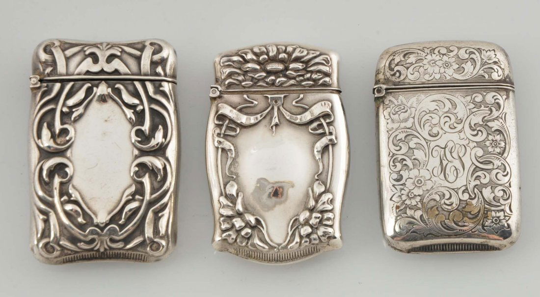 Lot Of 3: Sterling Silver Match Safes. (1 of 2)